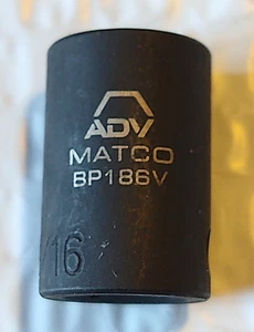 HERRAMIENTAS MATCO "ADV" BP186V, ACCIONAMIENTO 3/8", TOMA DE IMPACTO 9/16", POCO PROFUNDA, 6 PUNTOS. - Imagen 1 de 8