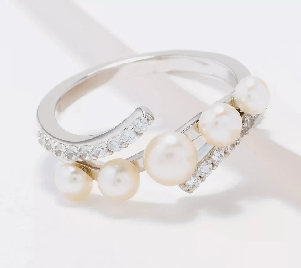 Honora Multi Cultured 珍珠纯银戒指 尺寸 7 — 第 1/1 张图片