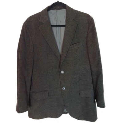 Blazer Z Zegna Para Hombres 48R Marrón Mezcla Lana Mangas Largas Ligero Dos Botones Bolsillos Foto 1 de 4