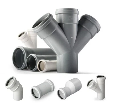 HT Rohr, Abzweig, alle Formteile für Abflußrohr Abwasser Leitung DN 32, 40, 50 - Bild 1 von 4