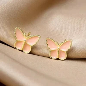Women 925 Sterling Silver Jewelry Earrings Color Glaze Butterfly Stud 1059 - Picture 1 of 11