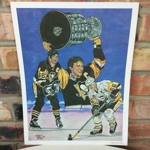 Vintage 1992 Classic Sports Art Print 11x14 Mario Lemieux random#/5000 man cave - Picture 1 of 1