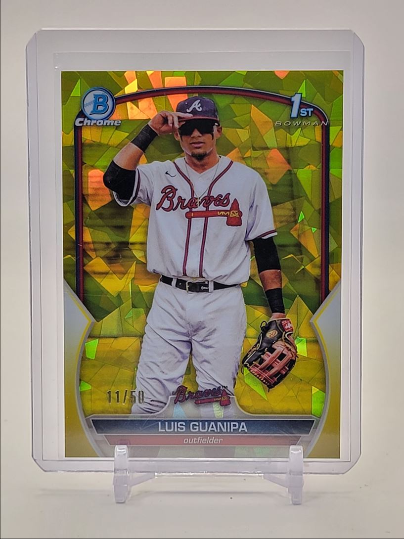 LUIS GUANIPA 2023 BOWMAN CHROME 1ST YELLOW SAPPHIRE BRAVES /50 Q0716