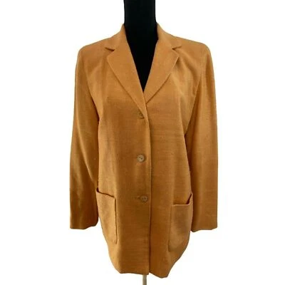 Vintage Rafaella  100% Silk Oversized Peach Tweed Career Work Blazer sz 8 - Image 1 of 4