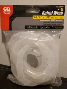 GB Spiral Wrap 3.5' x 1/2" Clear Polypropylene Computer & Networking Organizer - Picture 1 of 2
