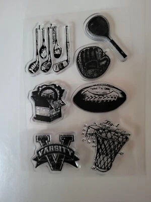 HAMPTON ART 7 цыган Sports прозрачный набор марок баскетбол футбол бейсбол теннис - Изображение 1 из 2