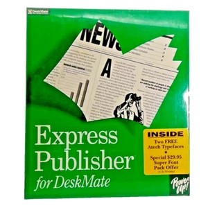 Express Publisher For DeskMate POWER UP 1.0 Software 5.25 &3.5 Disks Vintage NEW - Picture 1 of 3