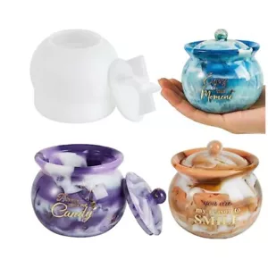 Silicone Jar Storage Bottle Resin Casting Mould DIY Jewelry Container Epoxy Mold - Picture 1 of 22