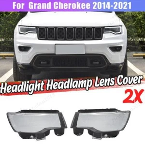 PAR de cubierta de lente de faro delantero transparente para Jeep Grand Cherokee 2014~2019 - Imagen 1 de 13