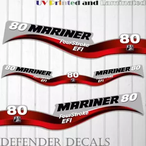 Mariner 80 HP Four stroke EFI 2006-2012 outboard engine decal sticker set kit - Picture 1 of 1