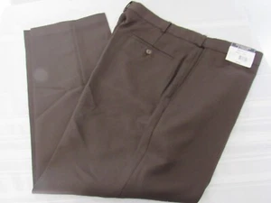 Roundtree & Yorke braune pflegeleichte Hose mit flacher Vorderseite Größe 36 W x 29 L neu mit Etikett - Bild 1 von 4