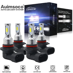 9005 9006 LED Faros Bombilla Kit 6000K Lámpara Súper Brillante Haz Alto Bajo Combo 4x - Imagen 1 de 12