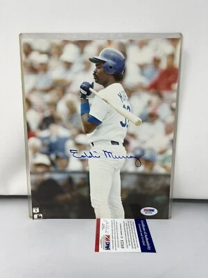 Eddie Murray Signed 8x10 Photo W/ Toploader PSA/DNA COA - Image 1 of 4