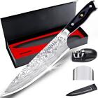 8" Super Sharp Professional Chef's Knife with Finger Guard and Knife Sharpene...