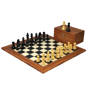 20 Inch Palisander Chess Set Weighted Ebonised German Staunton Chess Pieces 3.75 - Picture 1 of 10