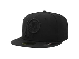 New Era 59Fifty Men Boys Cap Washington Commanders Redskins Black Size 6 7/8 Hat - Picture 1 of 5