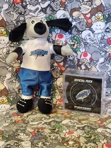 ECHL Wichita Thunder T-Dog Mini Plush and Sherwood Hockey Puck in Case Vintage - Picture 1 of 5