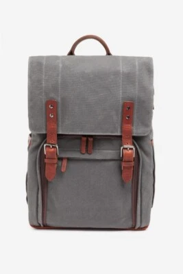 ONA The Camps Bay Waxed Canvas Camera Backpack-Smoke-New-Free ONA Kyoto Wrislet - Image 1 of 4