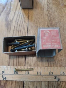 10-24 x 1 1/2"  ROUND HEAD MACHINE SCREWS BRASS . QTY: 24. NOS - Picture 1 of 1