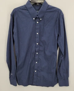MTailor Shirt Mens Large Blue Polka Dot Long Sleeve Button Up Modern Preppy - Picture 1 of 7