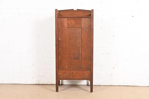 Stickley Brothers Style Antique Mission Oak Arts & Crafts Music or Bar Cabinet - Picture 1 of 11