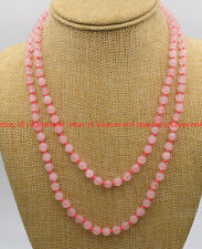 36'' Beautiful 6mm Pink Rose Quartz Round Gemstone Beads Necklace 