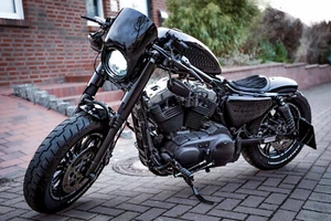 BATRIDE Gabelcover Harley Davidson Sportster 48 2016-2020 schwatz matt - Picture 1 of 6
