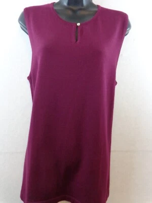 Blusa informal esquinera para mujer L borgoña camiseta sin mangas nueva con etiquetas Foto 1 de 4