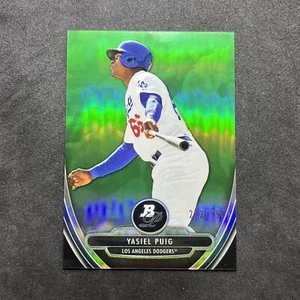 2013 Bowman Platinum Prospects Chrome Green Refractor /399 Yasiel Puig Rookie RC - Picture 1 of 2