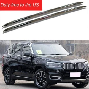 2Pcs Fit for BMW X5 F15 2014-2018 Aluminum Roof Rail Rack Side Rail Bar Silver - Picture 1 of 7