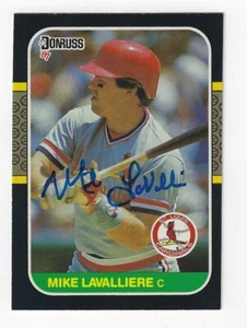 Autographed MIKE LAVALLIERE Stl Cardinals 1987 Donruss Card #331 w/Show ticket - Picture 1 of 1