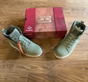 Botas de trabajo Wolverine Lucky Brand punta lisa cuña gamuza oliva para hombre talla 12 nuevas en caja - Imagen 1 de 12