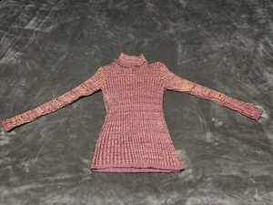 Vintage Demetre Orange and Purple Ski Sweater size Medium 100% Wool, Turtle Neck - Picture 1 of 7
