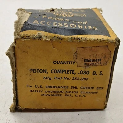 Pistão Harley Davidson WL, G 45 253-29F .020 sobre - Imagem 1 de 4