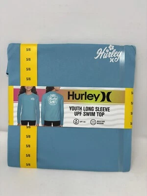 Hurley Youth Girls Long Sleeve UPF 50+ Turquoise Waves Swim Shirt 5/6 NWT READ - Image 1 of 4