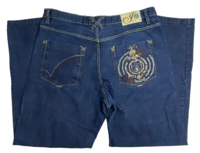 Pantalones de mezclilla Indigo 30 para hombre talla 40x34 tiro alto 5 bolsillos bordados azul Foto 1 de 4