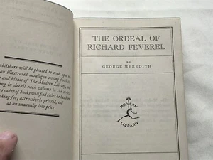 The Ordeal of Richard Fevered by George Meredith Nice First Edition 1927 Book - Picture 1 of 6