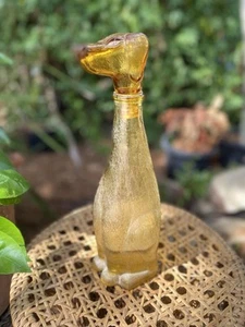 Vintage Empoli Amber Glass Dog Bottle/Decanter 1960's Made in Italy - Picture 1 of 6