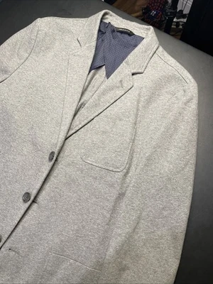 Banana Republic Mens Blazer 42R Gray Tailored Slim Fit Patch Pocket Unfinished - Image 1 of 4