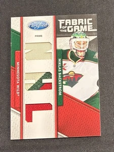 2011-12 PANINI CERTIFIED NIKLAS BACKSTROM FABRIC OF THE GAME PATCH #ed 8/10 - Picture 1 of 2