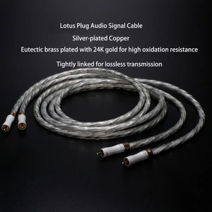 Professional RCA Cable:6N OFC Silver 4Cores PE Shielded Gold plated Connectors - Picture 1 of 8