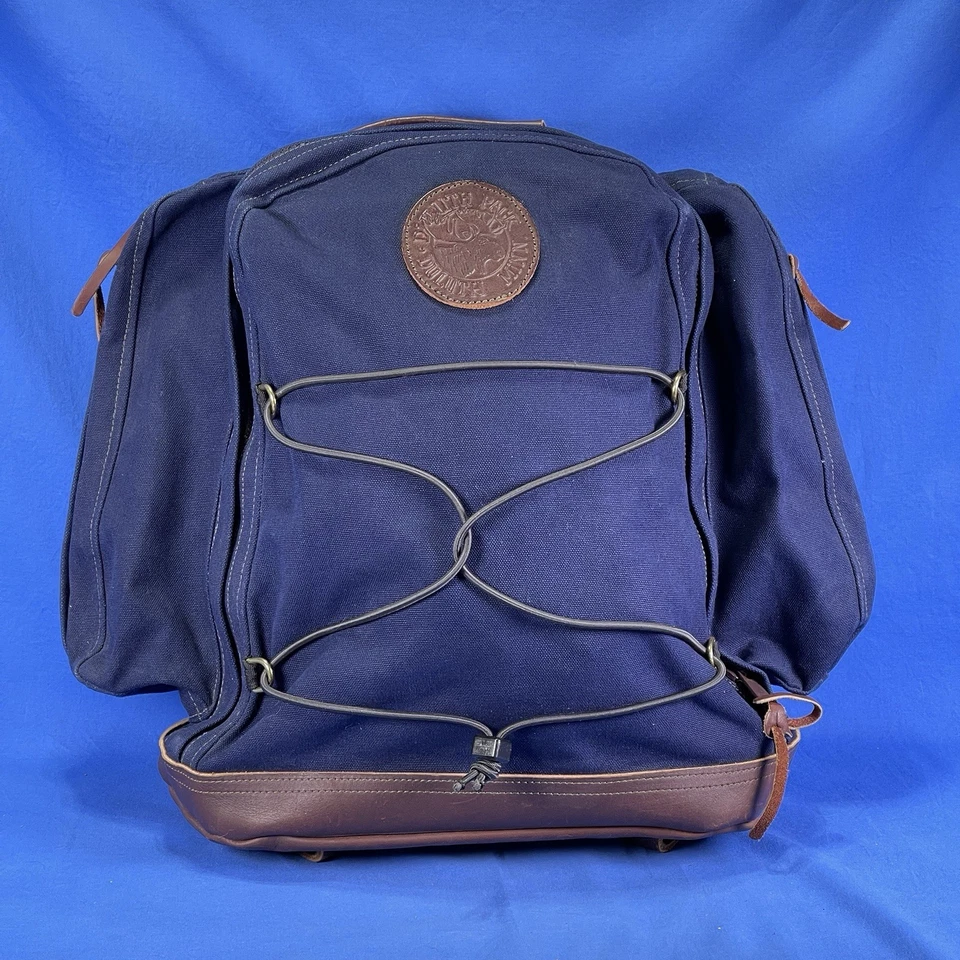 Duluth Pack Sparky Bag - Navy - Canvas & Leather Backpack - Made In USA - Image 1 of 4
