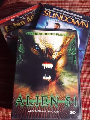 3 Horror Lot: Sundown The Vampire in Retreat - Alien 51 - Eaten Alive DVD   - Image 1 of 4