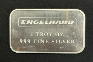 Vintage Engelhard Blank Mirror Back No Serial Number RARE 1oz .999 Silver Bar - Picture 1 of 4