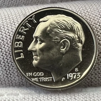 1973-S Roosevelt Dime Deep Cameo Proof receive coin pictured #5595 - Image 1 of 4