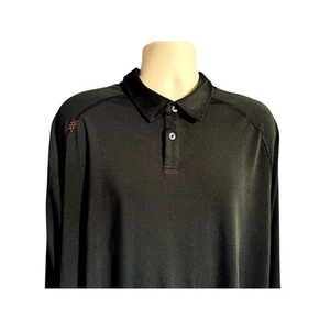 Rhone Delta Pique Polo in Black Size XXL Long Sleeve Outdoor Classic Comfort - Picture 1 of 4