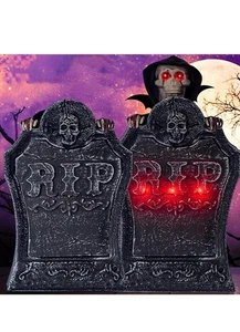 Decorazione Tombale Halloween Animata, Lapide Illuminata con Voce Raccapricciante  - Foto 1 di 11