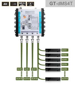GT-SAT Unicable Multiswitch GT-dMS4T 4x16UB para hasta 64 participantes - 4K/UHD - Imagen 1 de 4