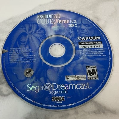 Resident Evil -- CODE: Veronica (Sega Dreamcast, 2000) DISC 2 Only - Image 1 of 4