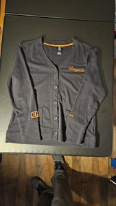 Rare Cincinnati Bengals Reebok Womens XL Black Long Sleeve Cardigan - Picture 1 of 11